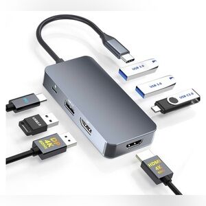 7-in-1 USB-C Dual Monitor Laptop Docking Station